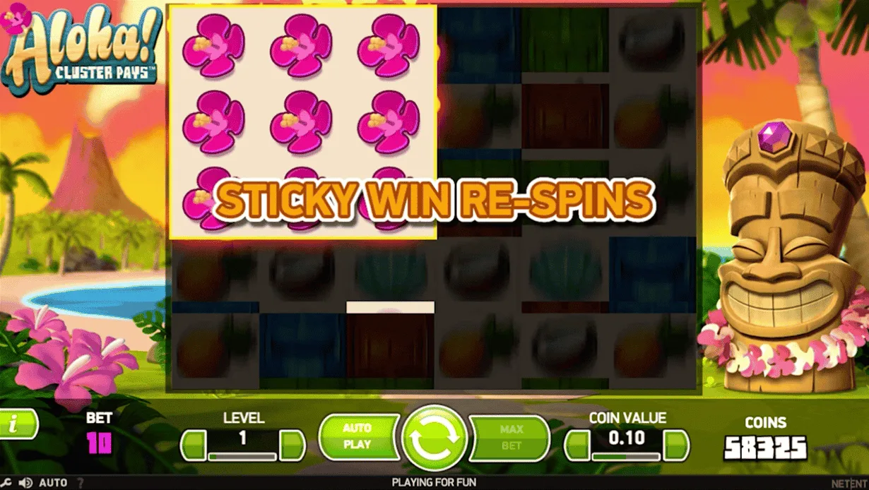 Aloha! Cluster Pays — Sticky Win Re-spins