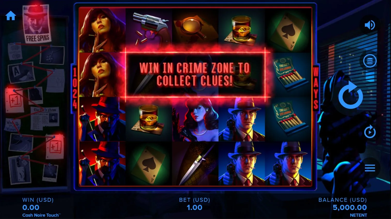 Cash Noire — Crime Zone and Clue List