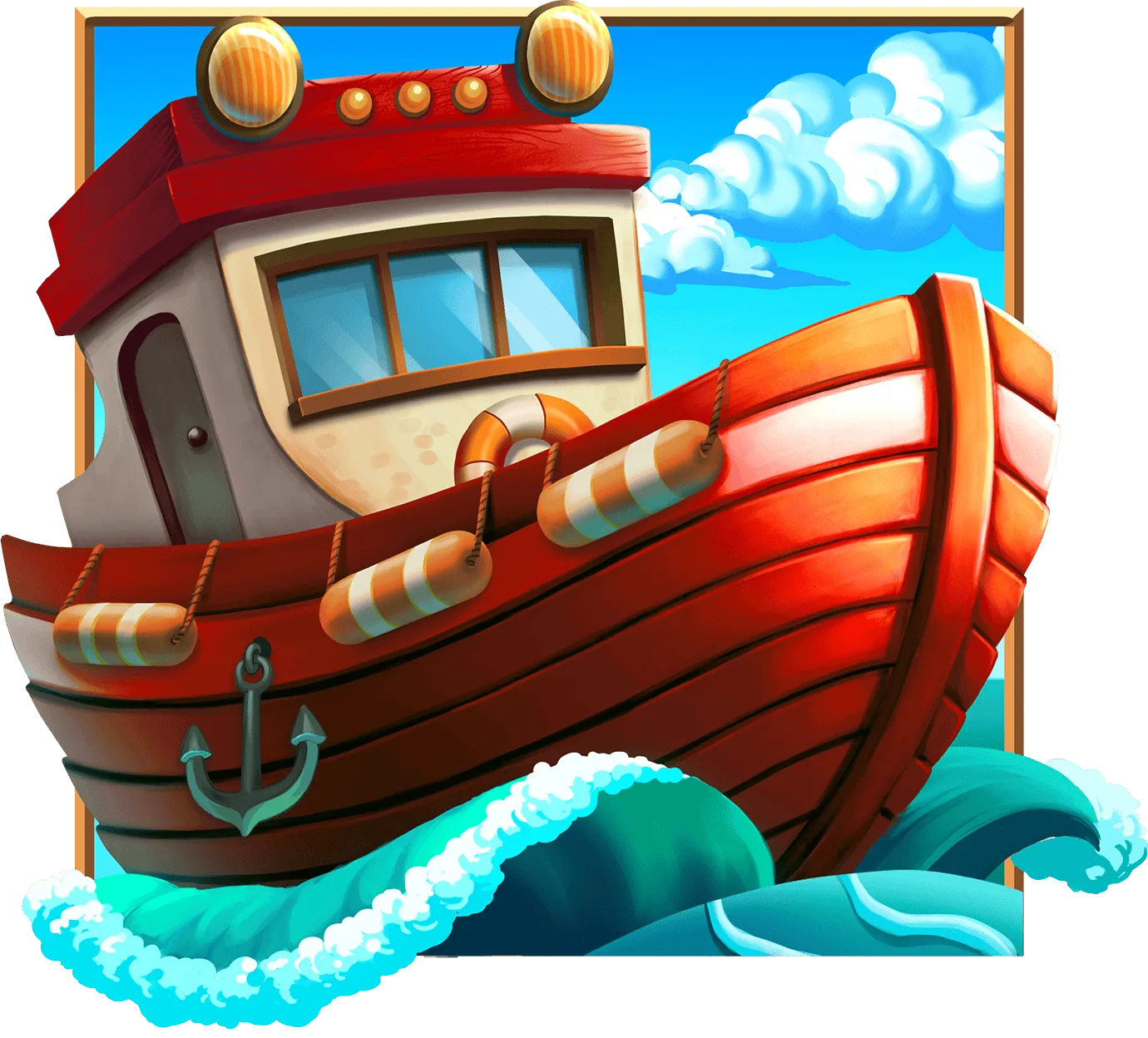 Crab Trap — Blue and Red Boats