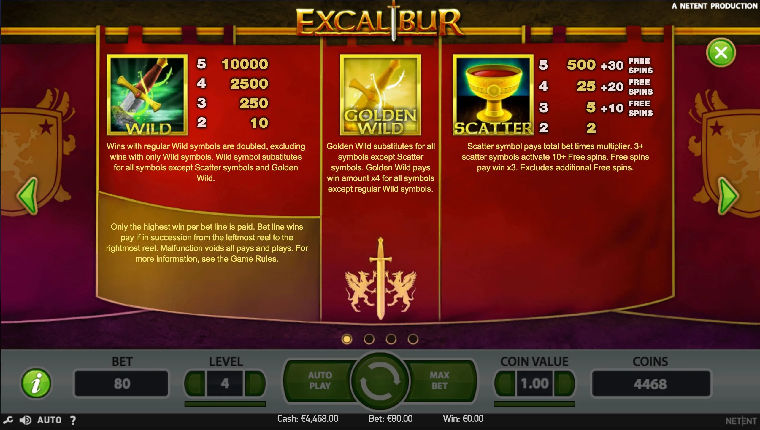 Excalibur — Free Spins