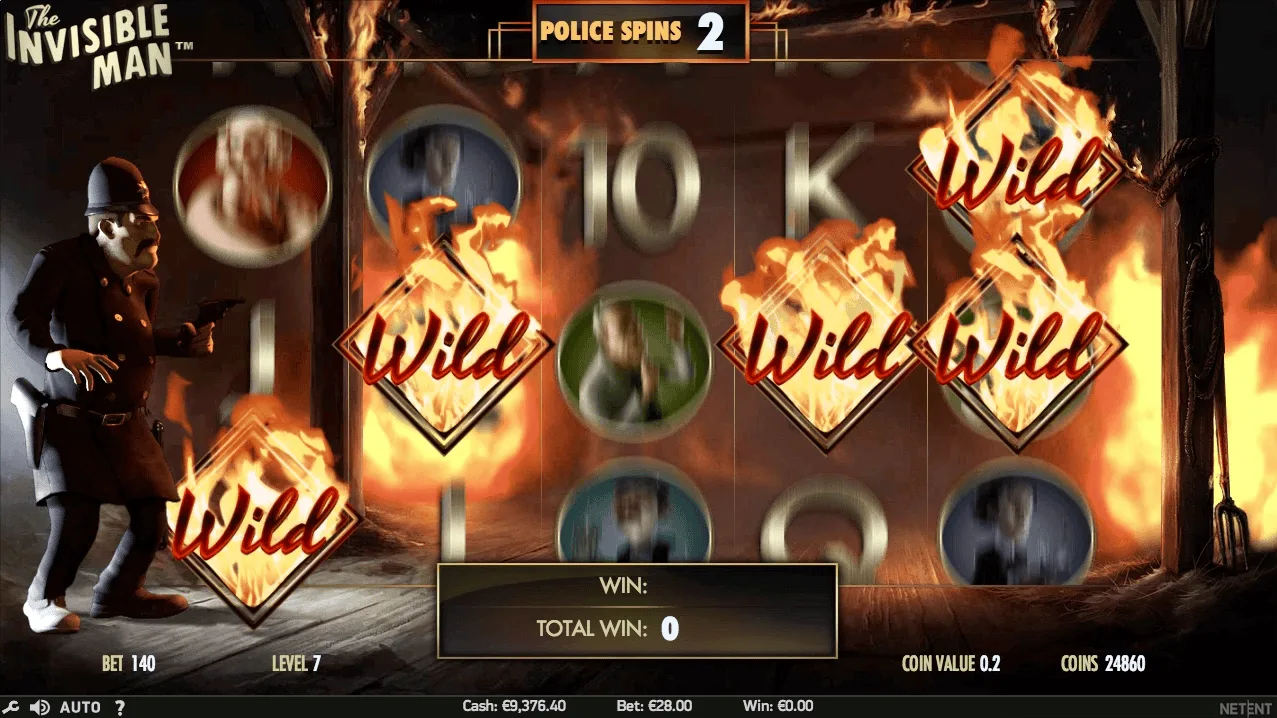 The Invisible Man™ — Police Spins bonus feature